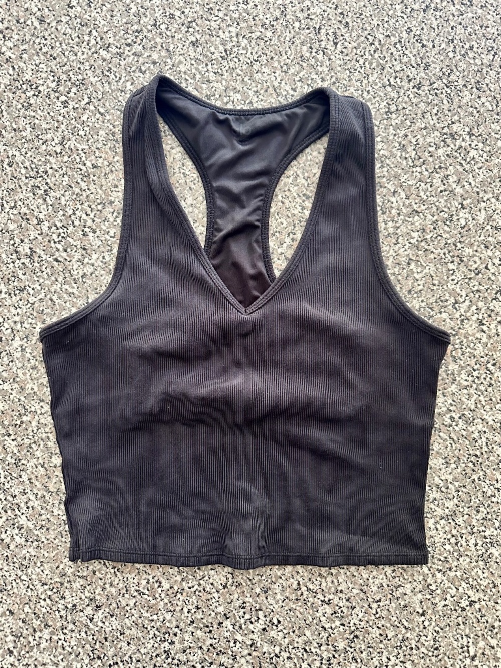 ALO Women's Goddess Ribbed Cropped RacerbackTank - Black - Large